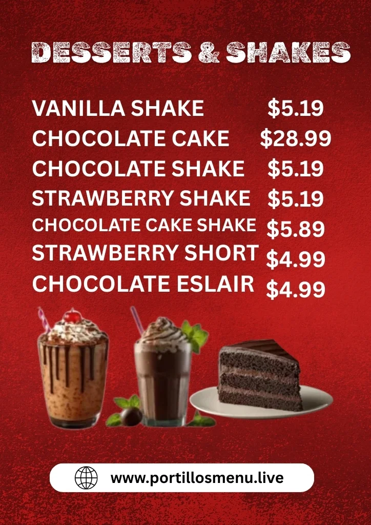 Portillo's Desserts & Shakes menu