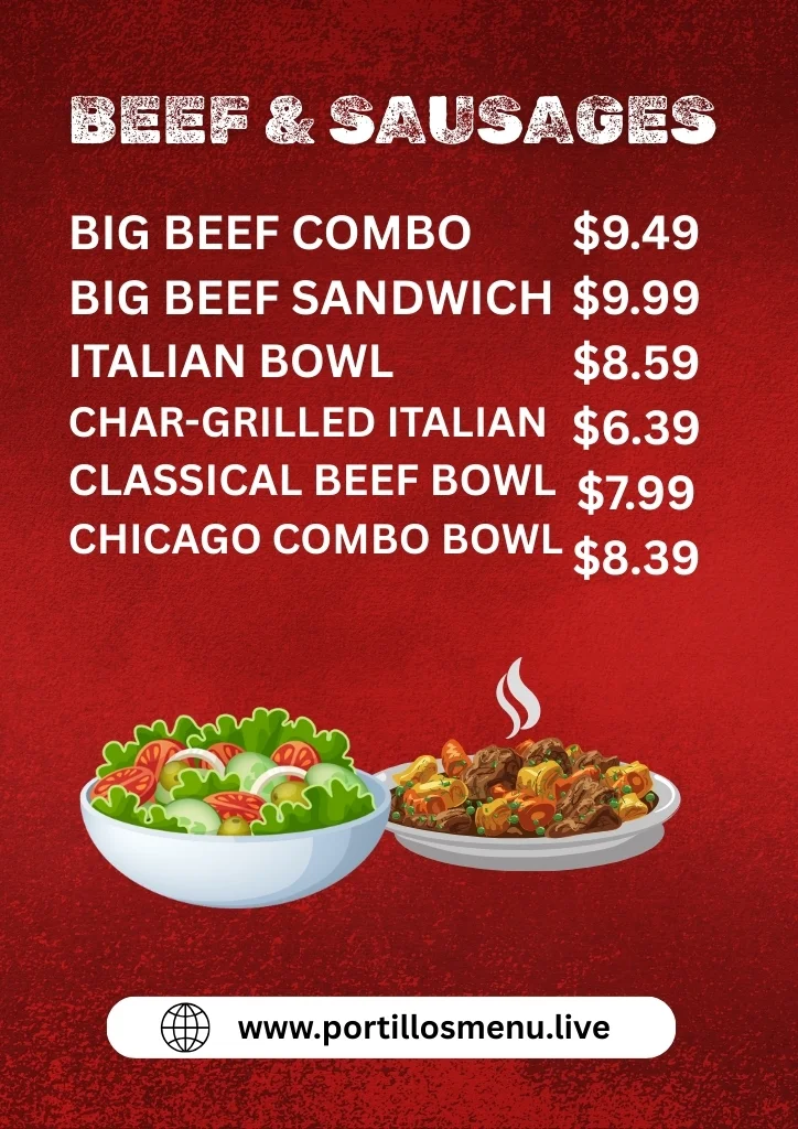 Portillo's Beef & Sausages menu