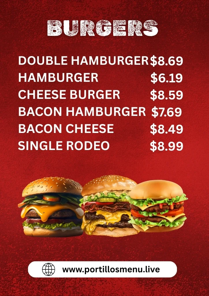 Portillo's Burgers menu