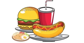 Two Hot Dogs with Fries and Drink.
